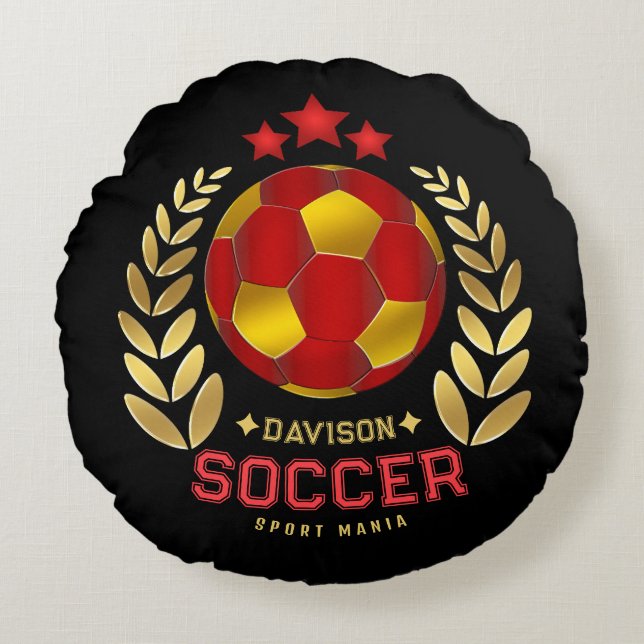 Soccer Fan Logo Round Cushion (Front)