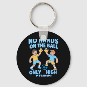 Soccer Fans High Fives Team Spirit Graphic Design Key Ring