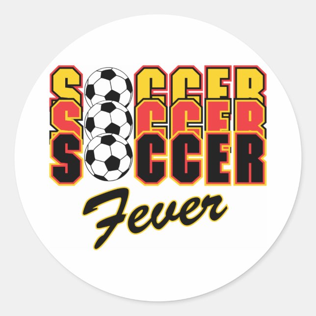 Soccer Fever Classic Round Sticker (Front)