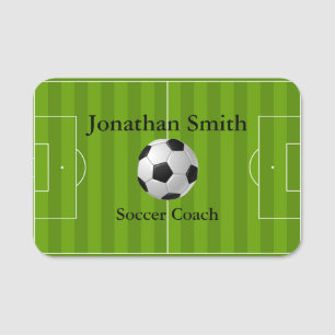 Soccer Field Ball Design Name Tag