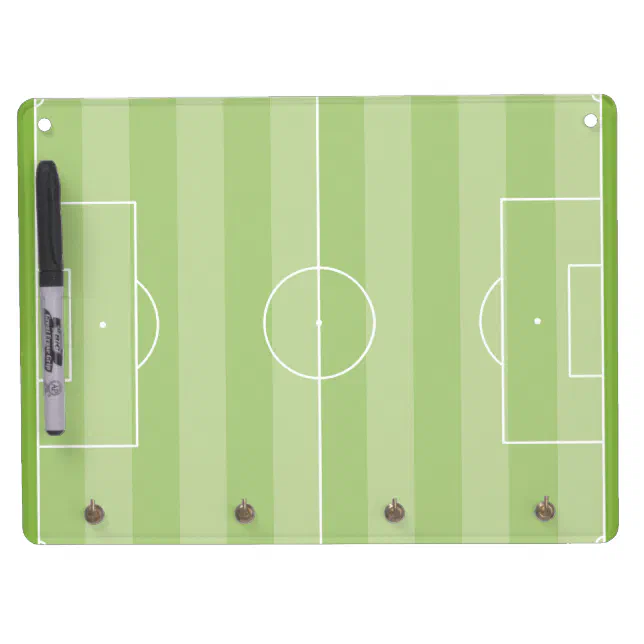Soccer field dry erase board with key ring holder Zazzle