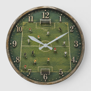 Soccer Field Football Lover Stadium Sports Room Large Clock