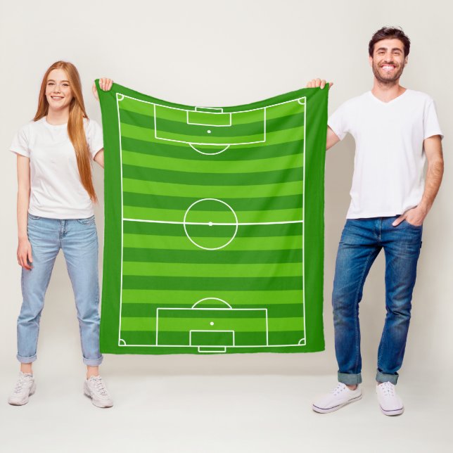 Soccer Field / Football Pitch Soccer Player Sports Fleece Blanket (In Situ)