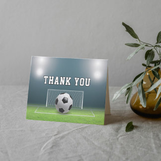 Soccer Field Football Sports Thank You Card