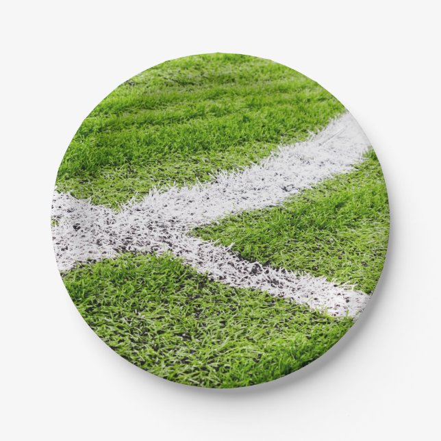 Soccer field lines paper plate (Front)