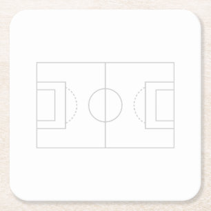 soccer field square paper coaster