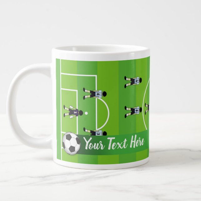 Soccer Field & Team Large Coffee Mug (Left)