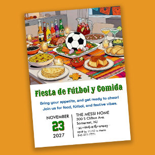 Soccer Fiesta de Fútbol y Comida Invitation