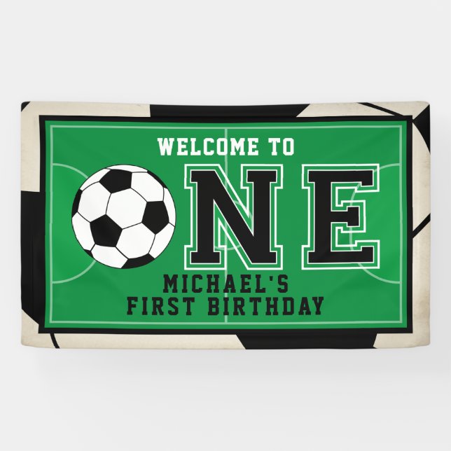 Soccer First Birthday Banner (Horizontal)