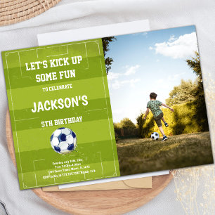 Soccer Floor Soccer Birthday Invitations w photo