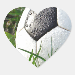 Soccer~ Foot Ball in field Heart Sticker