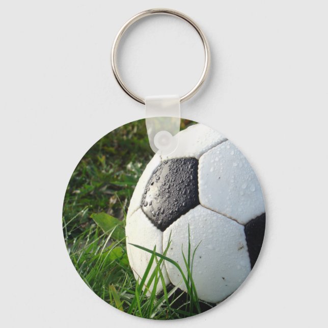 Soccer~ Foot Ball in field Key Ring (Front)