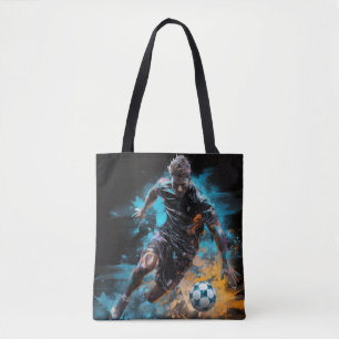 Soccer Football Action Sport Painting Abstract Art Tote Bag
