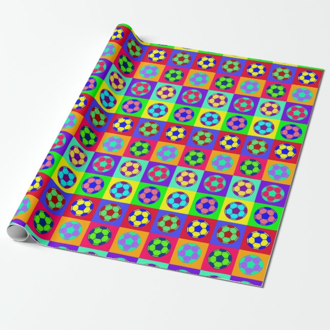 Soccer/ Football Art Wrapping Paper (Unrolled)