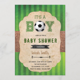 Soccer football baby shower party invitation