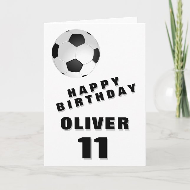 Soccer Football Ball Boy Happy Birthday Card (Front)