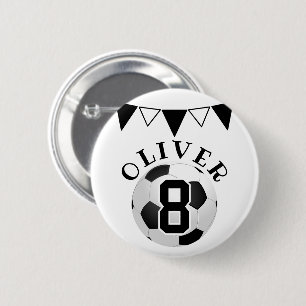 Soccer Football Ball Bunting Flags Kids Birthday 6 Cm Round Badge