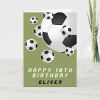 Soccer Football Ball Green Kids Boy Happy Birthday