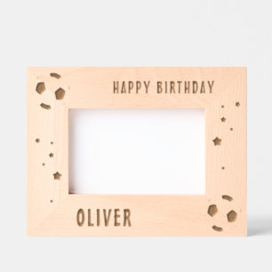Soccer Football Ball Happy Birthday Etched Frames