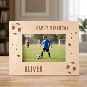 Soccer Football Ball Happy Birthday Etched Frames