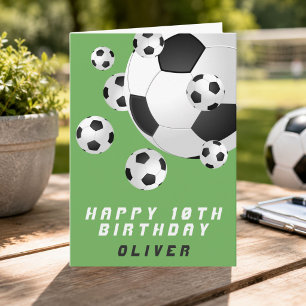 Soccer Football Ball Kids Boy Happy Birthday Card