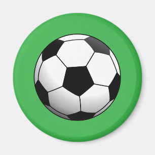 Soccer Football Ball on Green Magnet