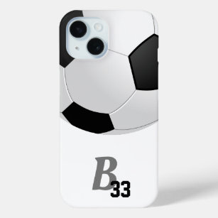 Soccer Football Ball Player Number Monogram Case-M iPhone 15 Case
