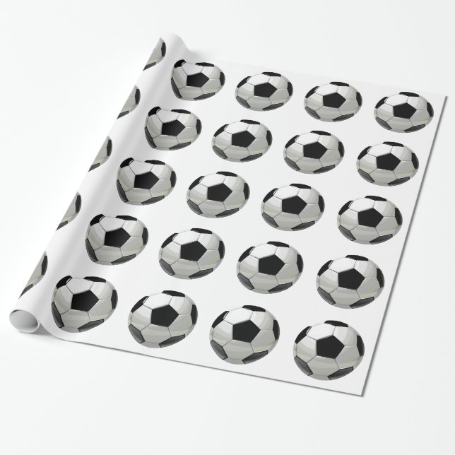 Soccer Football Ball Pop Art Wrapping Paper (Unrolled)
