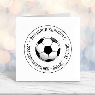 Soccer Football Ball Round Address Self-inking Stamp