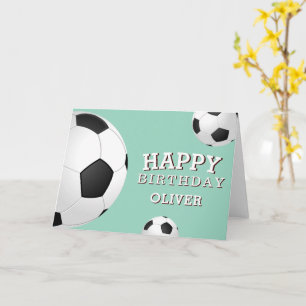 Soccer Football Balls Sports Happy Birthday Kids Card