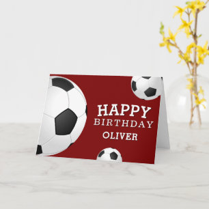 Soccer Football Balls Sports Happy Birthday Kids Card