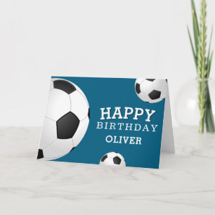 Soccer Football Balls Sports Happy Birthday Kids Card