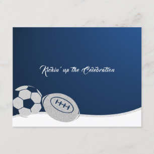 Soccer Football Bar Mitzvah Reception Card