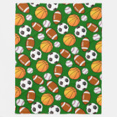 Soccer Football Baseball basketball Sports theme Fleece Blanket (Front)