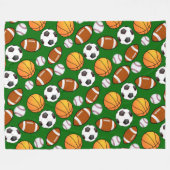 Soccer Football Baseball basketball Sports theme Fleece Blanket (Front (Horizontal))