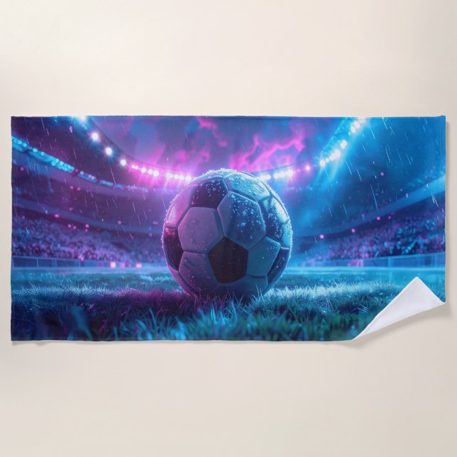 Soccer Football Beach Towel (Front)