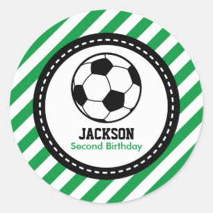 Soccer Football Birthday Baby Shower Party Classic Round Sticker