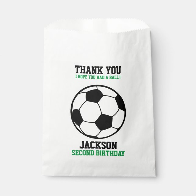 Soccer Football Birthday Baby Shower Party Favour Bag (Front)