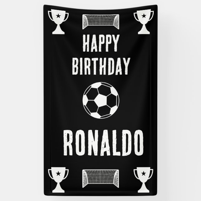 Soccer Football  Birthday  Banner (Vertical)