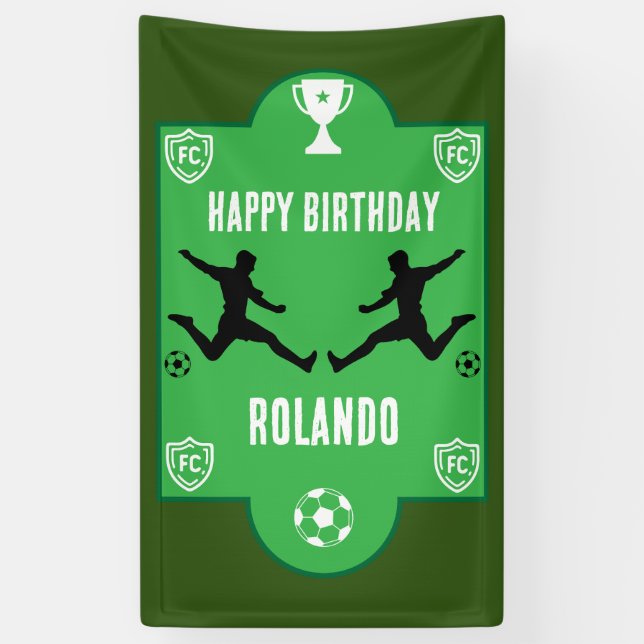 Soccer Football  Birthday  Banner (Vertical)