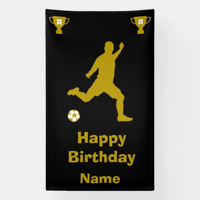 Soccer Football  Birthday  Banner (Vertical)