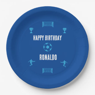Soccer Football Birthday Banner Paper Plate