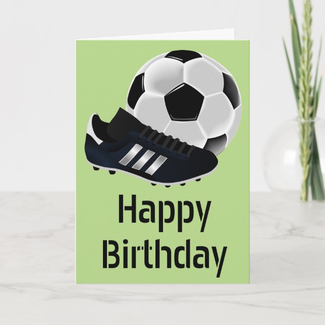 Soccer / Football  birthday theme soccer ball Card (Front)
