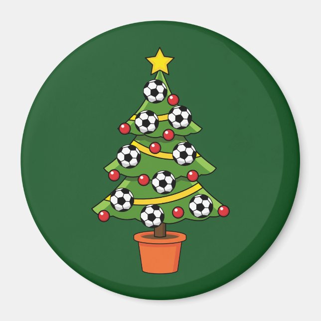 Soccer Football Christmas Tree Magnet (Front)