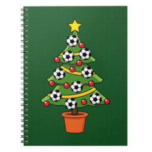 Soccer Football Christmas Tree Notebook