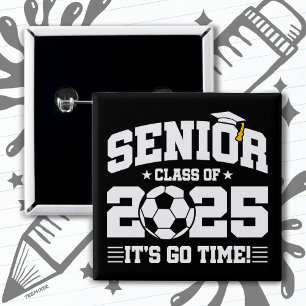 Soccer Football Class 2025 Graduation Senior 2025 15 Cm Square Badge