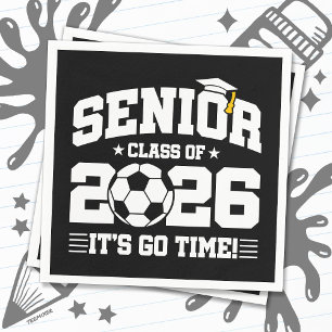 Soccer Football Class 2026 Graduation Senior 2026 Napkin