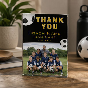 Soccer Football Coach Team Photo Block