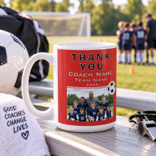 Soccer Football Coach Team Photo Coffee Mug