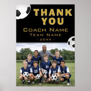 Soccer Football Coach Team Photo Poster